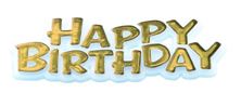 Picture of GOLD HAPPY BIRTHDAY MOTTO CAKE TOPPERS 6.5CM